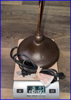 Vtg Woman Lady Profile Metal Lamp Mesh Pink Hat Shaped Shade 22 Tall Art Deco