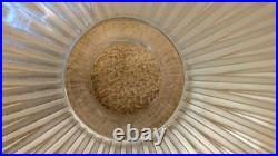 Vtg art deco halophane ribbed glass light shade 2 1/8 fitter 6.5 dia. 4 depth