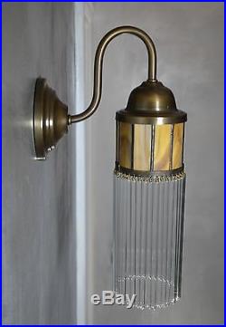 Wandlampe Lampe Wandleuchter Messing Glas Art Deco Jugendstil Glamour Antik