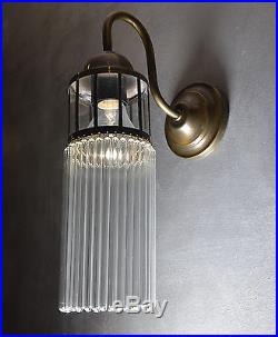 Wandlampe Messing Wandleuchter Glas Jugendstil Lampe Art Deco Glamour Antik