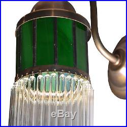 Wandlampe Wandleuchter Art Deco Messing Glas Jugendstil Lampe Glamour Antik