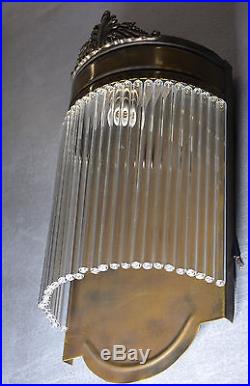 Wandleuchter Wandlampe Glas Messing Jugendstil Lampe Art Deco Glamour Antik