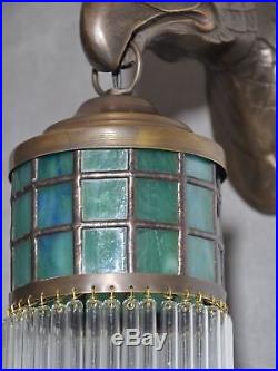 Wandleuchter Wandlampe Messing Art Deco Glas Jugendstil Lampe Glamour Antik