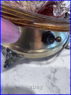 Waterfall Lamps Crystal Prisms Hollywood Regency Art Deco 1940's RARE Set Of 2