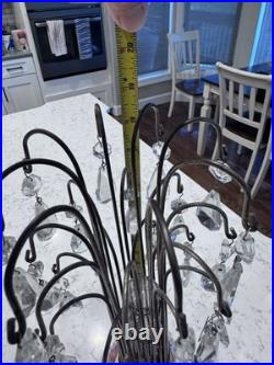 Waterfall Lamps Crystal Prisms Hollywood Regency Art Deco 1940's RARE Set Of 2