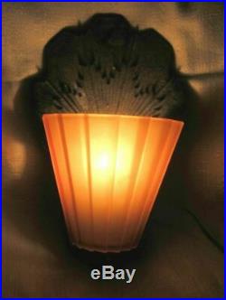 Williamson Beardslee Art Deco Slip Shade lamp globe replacement amber glass