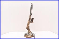 Winged Victory Art Deco CHANDLER II Nude + stained glass fan Boudoir Table Lamp