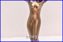 Winged Victory Art Deco CHANDLER II Nude + stained glass fan Boudoir Table Lamp