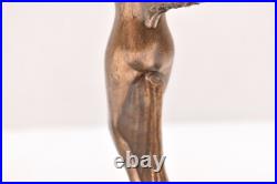 Winged Victory Art Deco CHANDLER II Nude + stained glass fan Boudoir Table Lamp