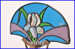 Winged Victory Art Deco CHANDLER II Nude + stained glass fan Boudoir Table Lamp