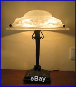 Wonderful French Art Deco Table Lamp 1925 Signed Degué (david Gueron)