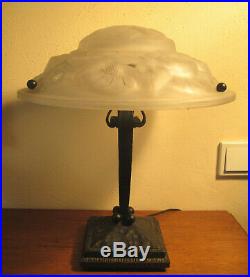 Wonderful French Art Deco Table Lamp 1925 Signed Degué (david Gueron)