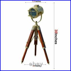 Wooden Tripod Floor Lamp Antique Nautical Home Decor Lighting Photographer's