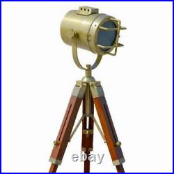 Wooden Tripod Floor Lamp Antique Nautical Home Decor Lighting Photographer's