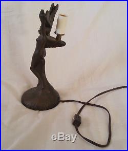 XLNT Vintage Mid Century L&L WMC Nude Lady Figural Art Deco Style Table Lamp